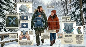 A comprehensive look at the Ergobaby Omni 360 features including the sun hood, storage pocket, and lumbar support.