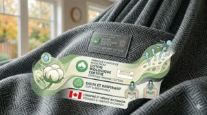 Close-up illustration of breathable organic cotton fabric used in a high-quality yet cheap baby wrap.