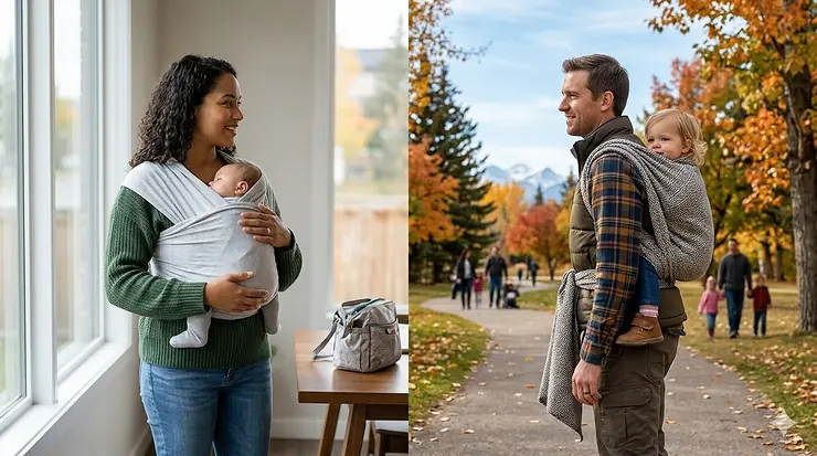 stretchy-vs-woven-baby-wrap-canada-guide stretchy vs woven baby wrap