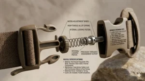 Technical illustration showing how a baby carrier for back pain transfers weight from the shoulders to the hips.
