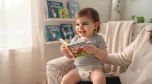 Canadian parents ordering disposable diapers online through convenient e-commerce subscription services.