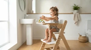 An adaptable 3-in-1 potty chairs for small bathrooms model transitioning alongside a growing toddler.
