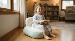 Comfortable potty chairs for toddlers featuring a soft seat cushion during morning routines.